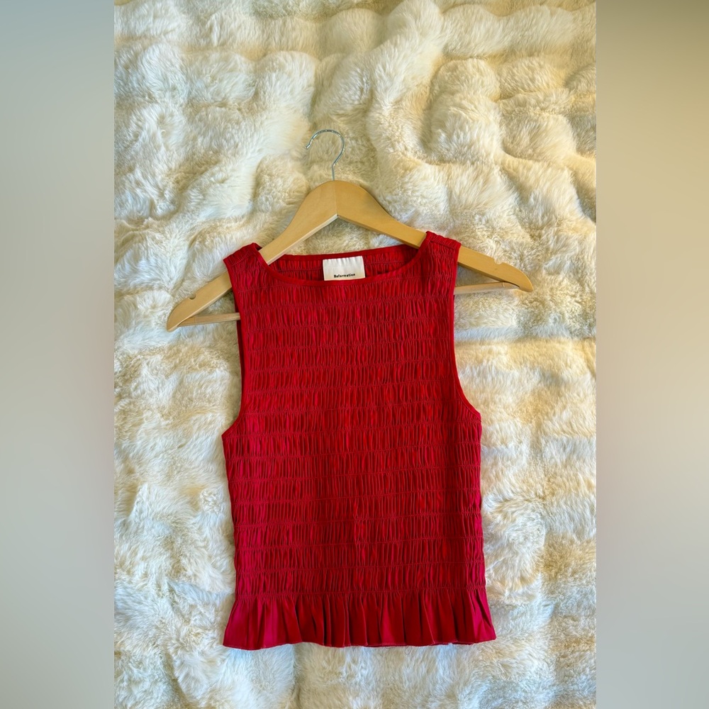 Reformation Laguna Two Piece In Lipstick, brand new, never worn, no flaws. - Picture 7 of 16